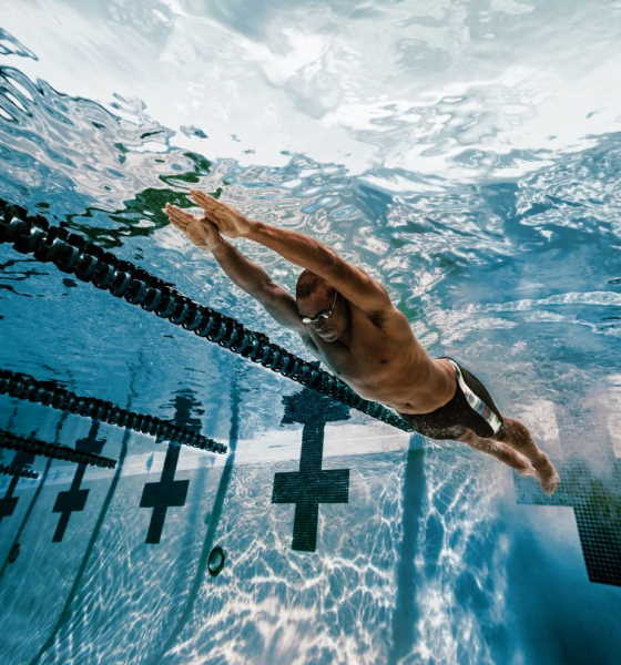 breathing in the pool